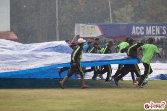 वर्षाले नेपाल र कुवेतको खेल अवरुद्ध